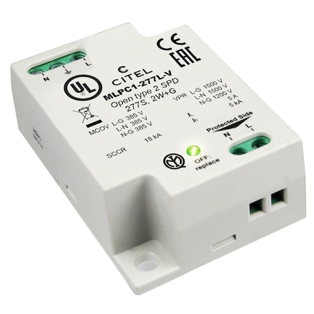 Citel Surge Protection Device, 1 Phase, 277V, 2 Poles, 2 Wires MLPC1-277L-V-Ex​